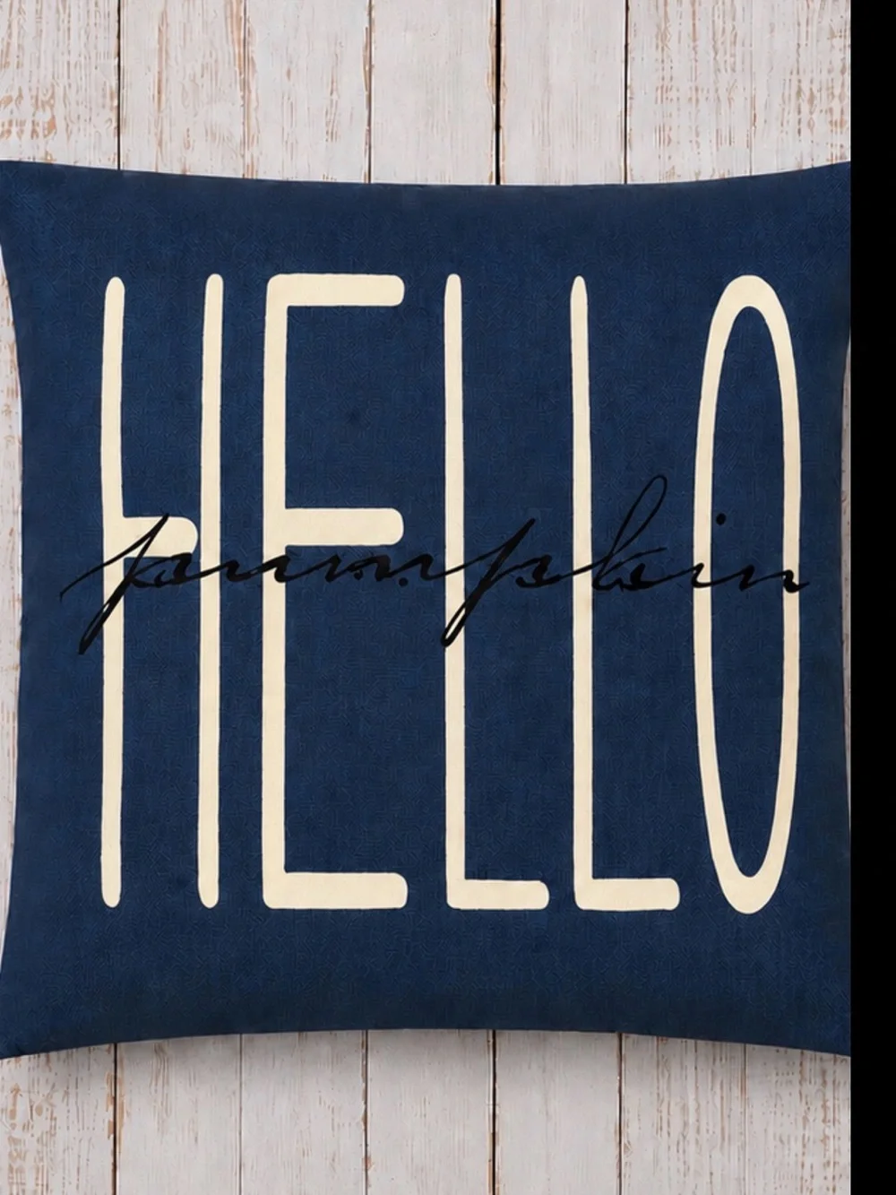 Fall & Autumn Navy Blue and cream 18×18 square Textured Pillow COVERS
